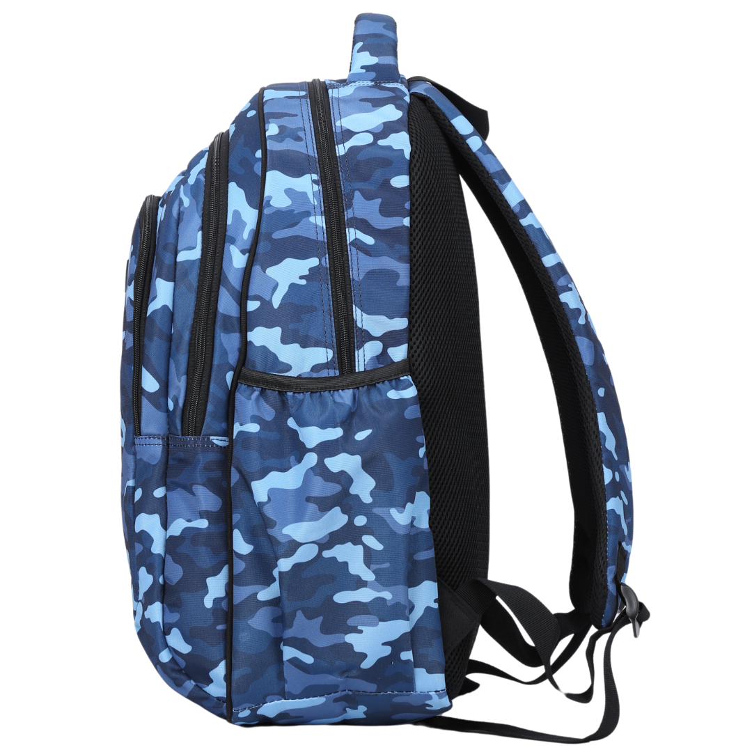 Blue Camouflage Large School Backpack - RESTOCK EARLY JAN 2025