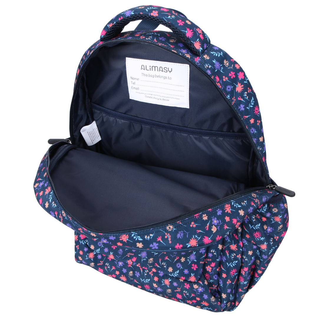 Ditsy Flowers Navy Large School Backpack